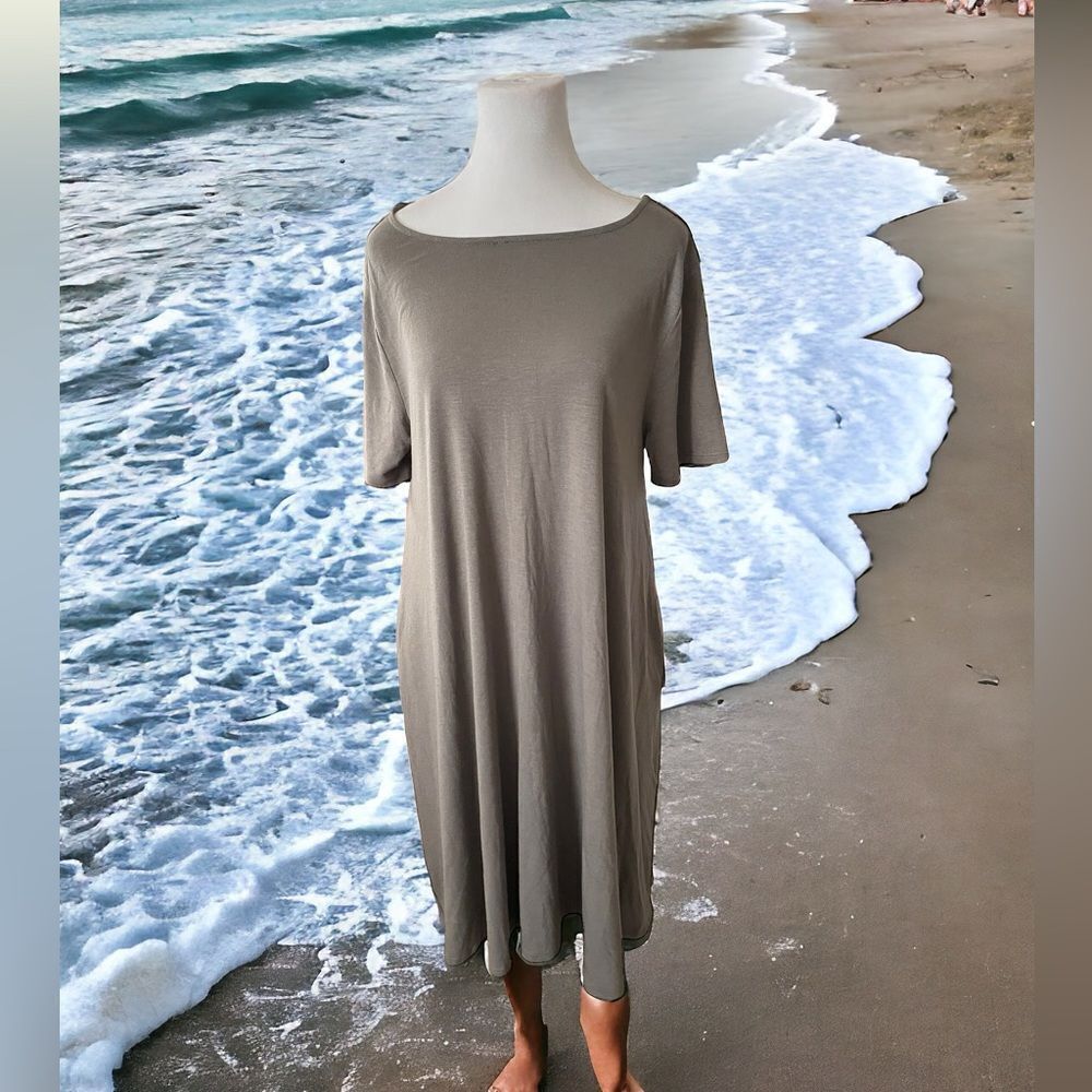 GRAY KNIT DRESS BY ZENANA PREMIUM, XL